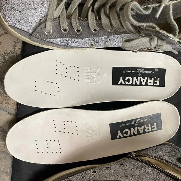 GOLDEN GOOSE GLITTER GREY SILVER FRANCYS EUC 38 - Picture 16 of 17